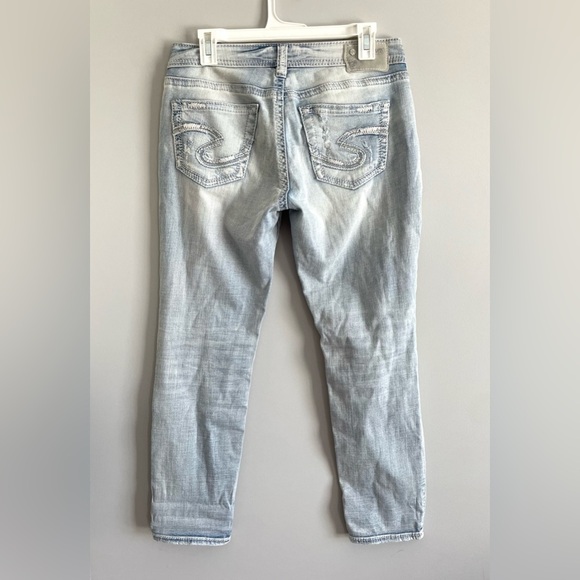 Silver Boyfriend Fit Western Glove Works Super Stretch Jeans - Picture 4 of 7